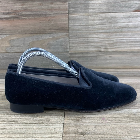 Stubbs & Wootton Velvet INSECURE Midnight Black Loafers Mens Size 8.5 Shoes - Picture 1 of 8